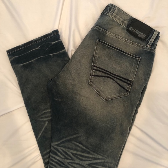 Express Rocco Slim Fit Distressed Blue Jeans 33x32 - Picture 4 of 9
